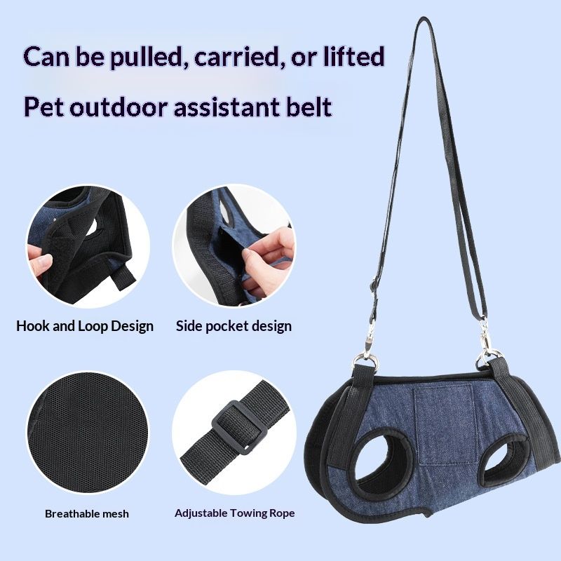 Dog Lift Harness Portable Dog Sling for Small Dogs Hind Leg Support Pet Rehabilitation Lifts Vest Adjustable Harness for Back Legs for Old, Disabled Dogs Walk,S