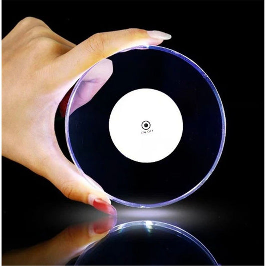 6 PCS LED Drink Coasters, Ultra-Thin Acrylic Non-Slip Waterproof Transparent LED Cocktail Coasters for Club Bar Wedding Party Decor (Color)