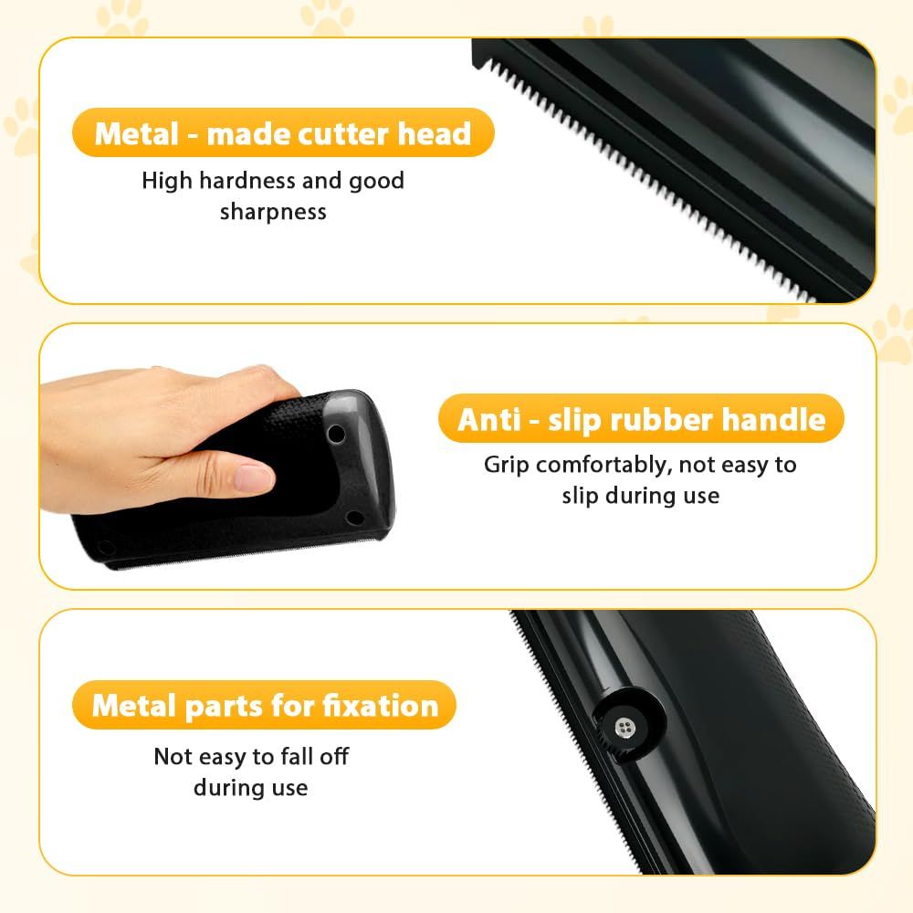 Tails Deshedding Brush  Pet Hair Remover Comb for Shedding,Grooming Brush for Dogs and Cats,Pet Long and Short Hair Removal Tool (Black/2pcs)