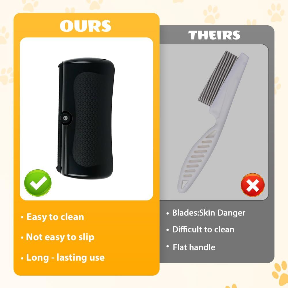 Tails Deshedding Brush  Pet Hair Remover Comb for Shedding,Grooming Brush for Dogs and Cats,Pet Long and Short Hair Removal Tool (Black/2pcs)