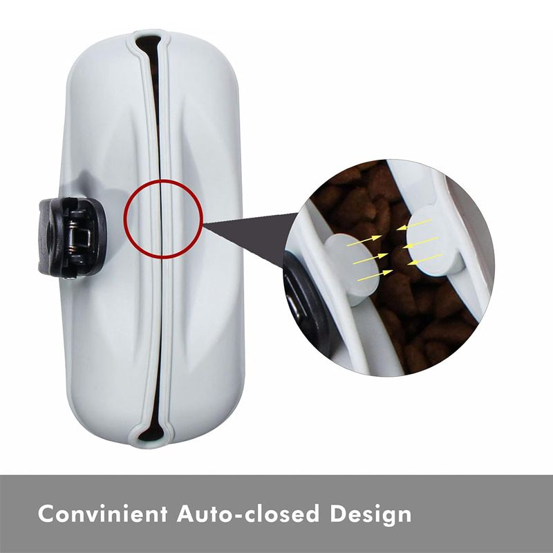 2 pack Silicone Dog Treat Pouch,Clip on Portable Train Container,Convenient Magnetic Buckle Closing（gray+black）