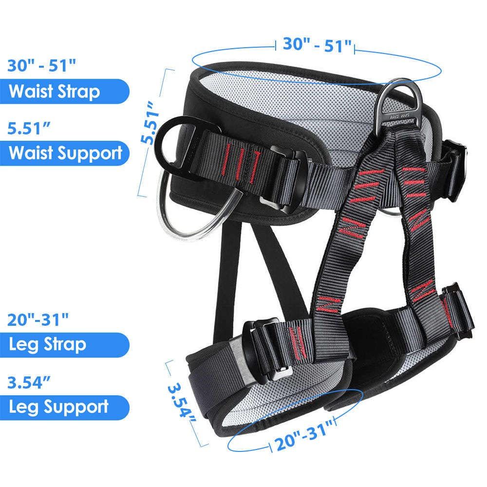 Climbing belts, Thicken Professional Half Body Safety Belt Climbing Gear for Tree Climbing, Fire Rescue, Rappelling and Other Outdoor Adventure Activities