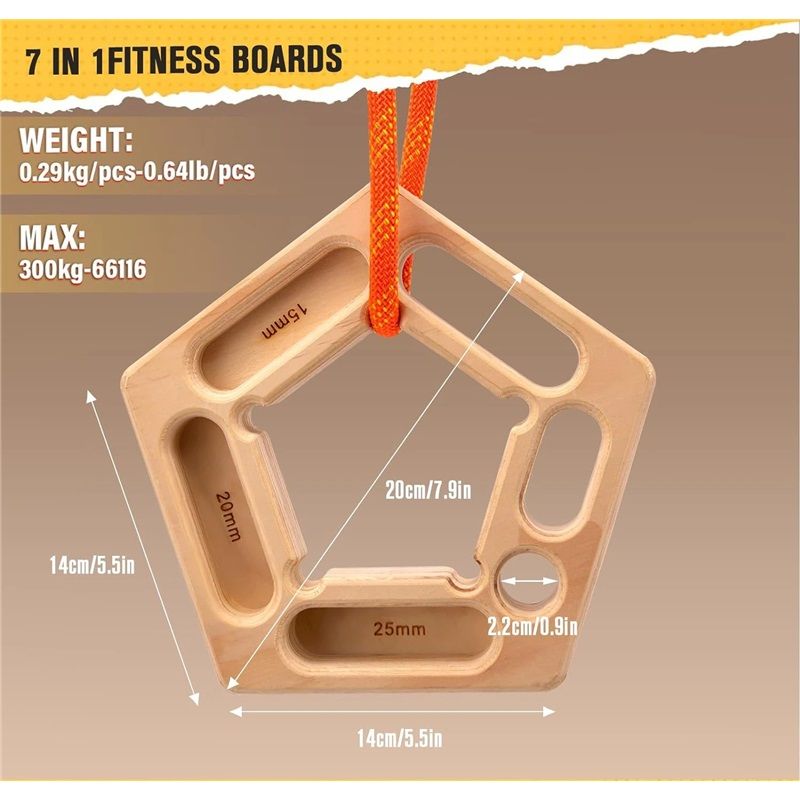 Vertical - Hang Holds,  Finger Strengthener, Pull-up Grip Arm Training Portable Finger Board Rock Climbing Holds Indoor and Outdoor