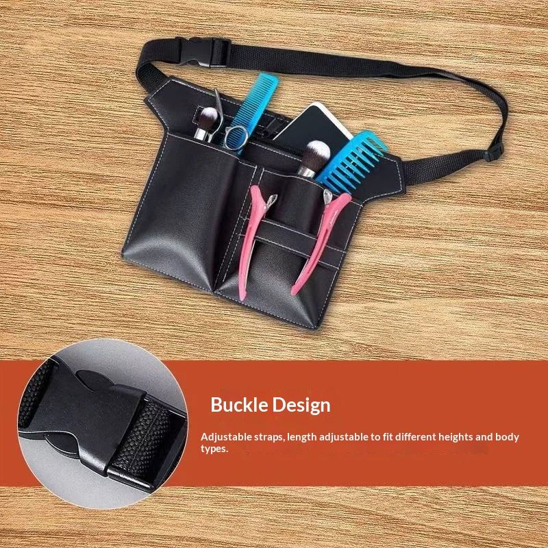 Hairdresser Scissor Bag, Barber Leather Waist Pouch, Professional Hairdressing Tools Storage Holster with Waist Belt, Hair Salon Scissor Storage Waist Bag for Hairstylist（Only waist bag）