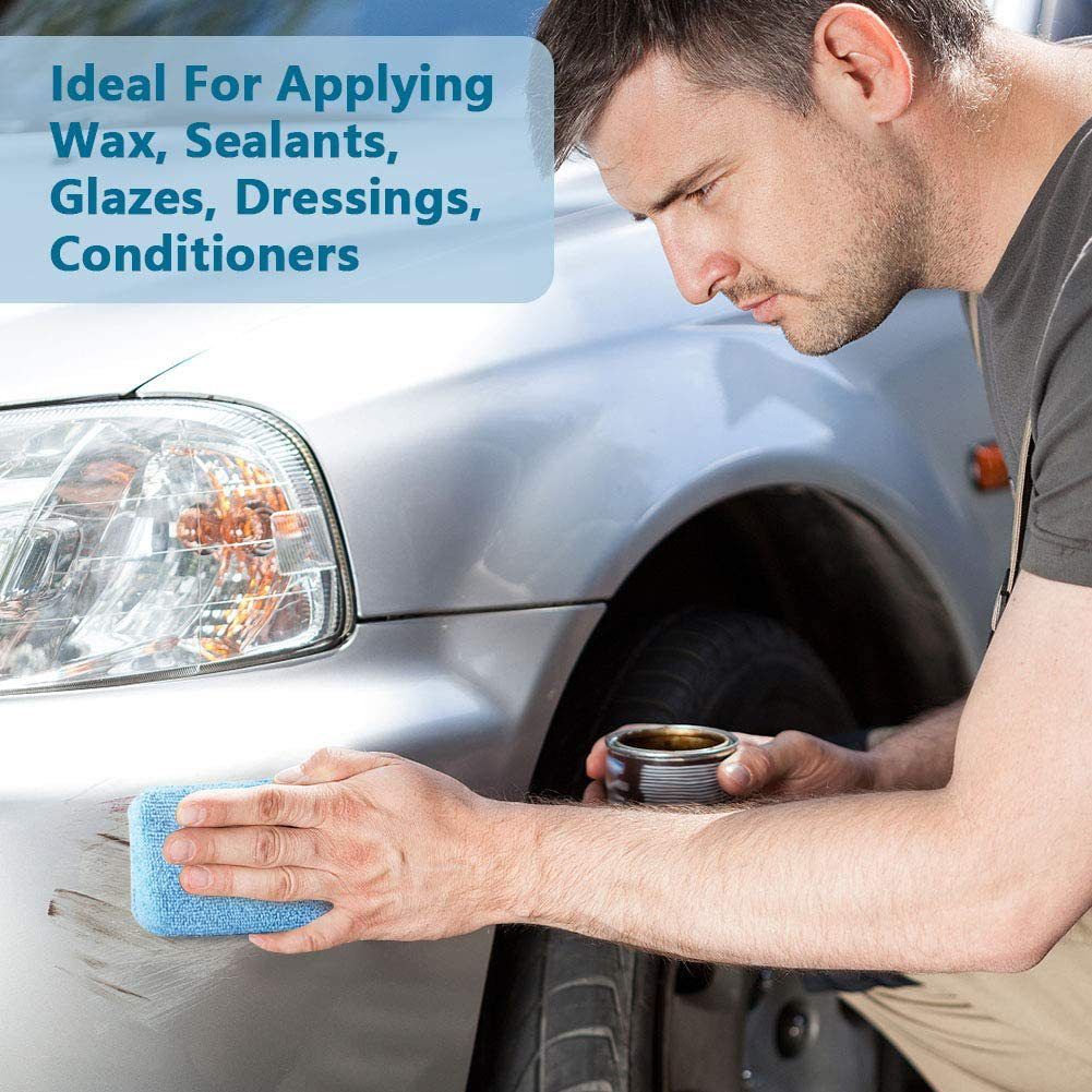 10 Pack Premium Grade Microfiber Applicator Pads - Ultra-Soft Foam Core, Safe for Sealants, Tire Dressings, Interior and Exterior Detailing, Car, Truck, SUV, RV, Motorcyle Care