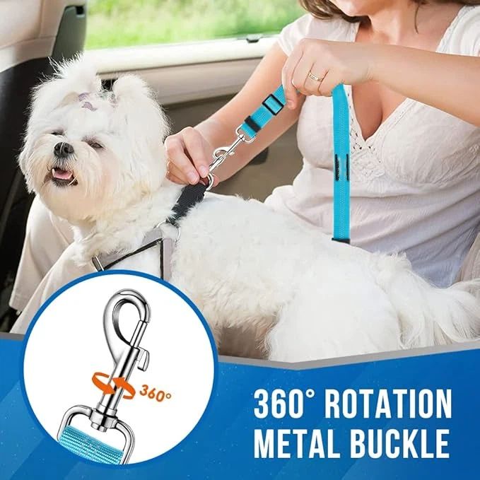 2pcs Double Dog Seat Belt, New Dual Pet Car Headrest Restraint Safety Seatbelt No Tangle Dog Leash Duty Adjust Elastic Bungee Puppy Lead Splitter Connect Harness in Vehicle Travel for 2 Dogs