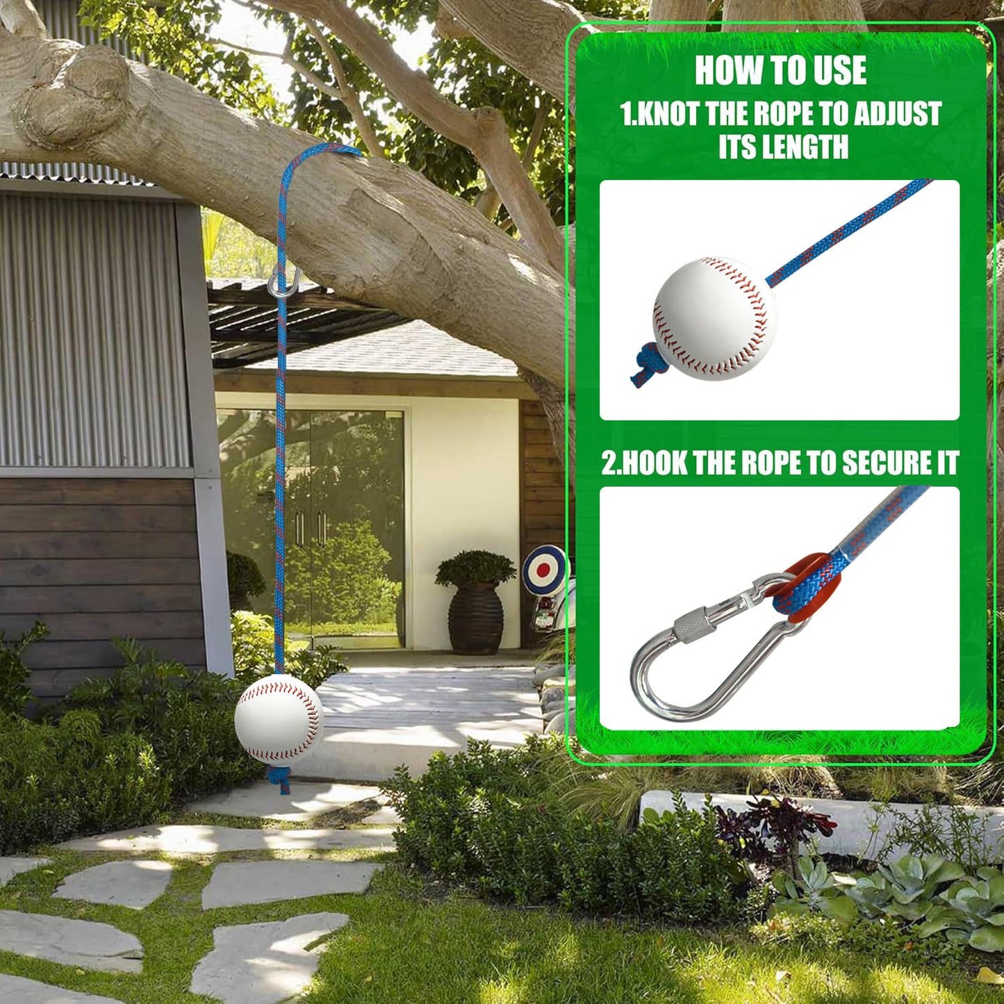 Baseball Softball Batting Swing Hitting Trainer Aid – Enhance Hitting Skills with Combined Tee and Front Toss for Easy Drills – Ideal for Improving Batting Precision blue