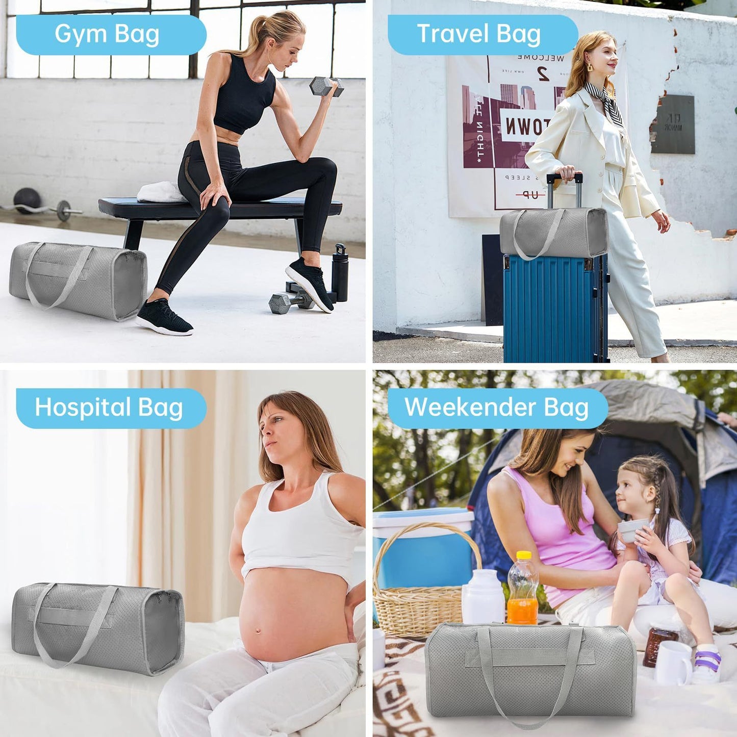 Toddler Airplane Travel Bed, Airplane Seat Extender for Kids, Plane Must Have for Toddlers, Baby Travel Essentials for Flying, Portable Travel Bag Foot Rest for Flights(Grey)