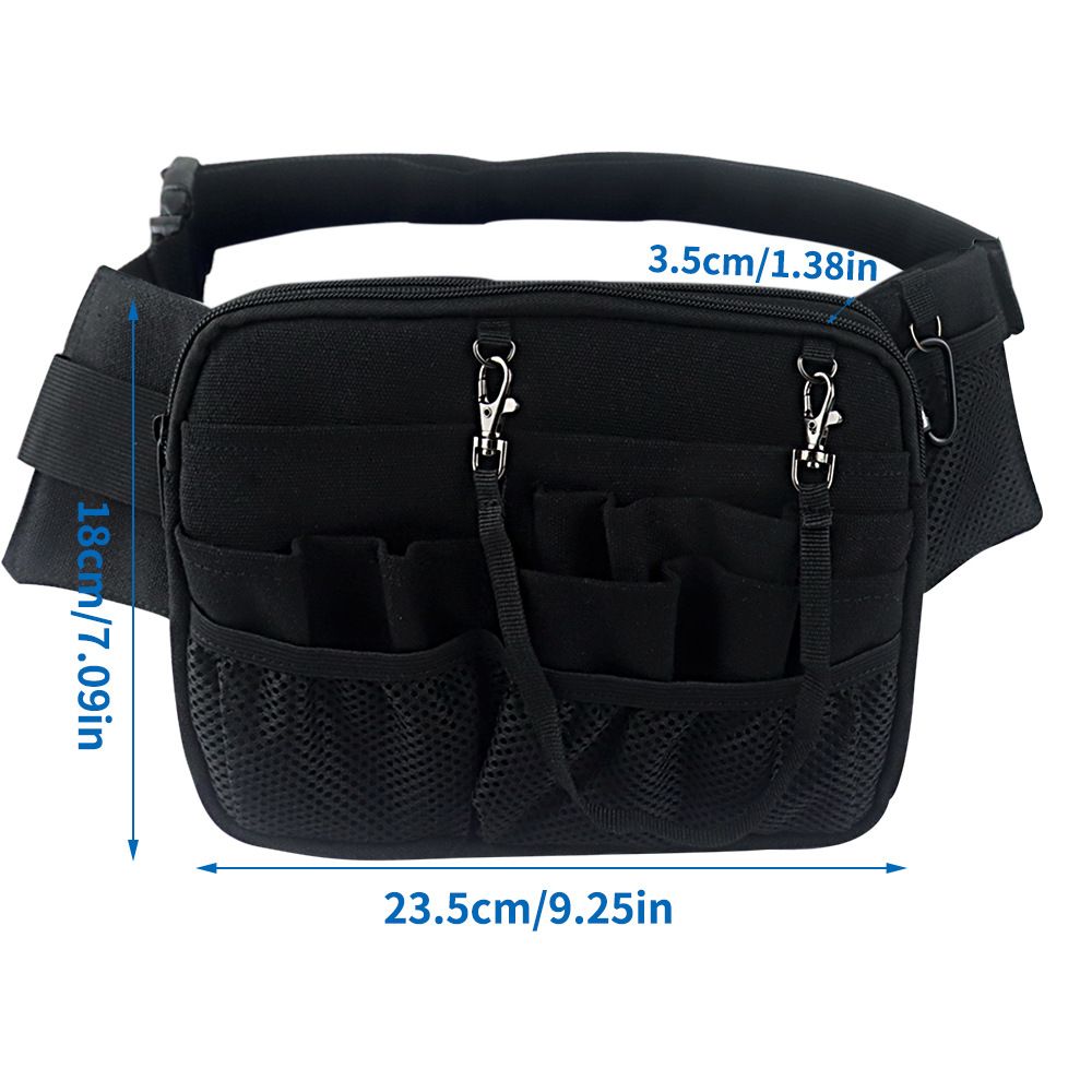 Nurse Belt Pack with Multi-Compartment Tool Strap Practical with Medical Equipment Pocket and Tape Holder for Stethoscope Bandage Scissors or other Supplies Black(oniy bag)