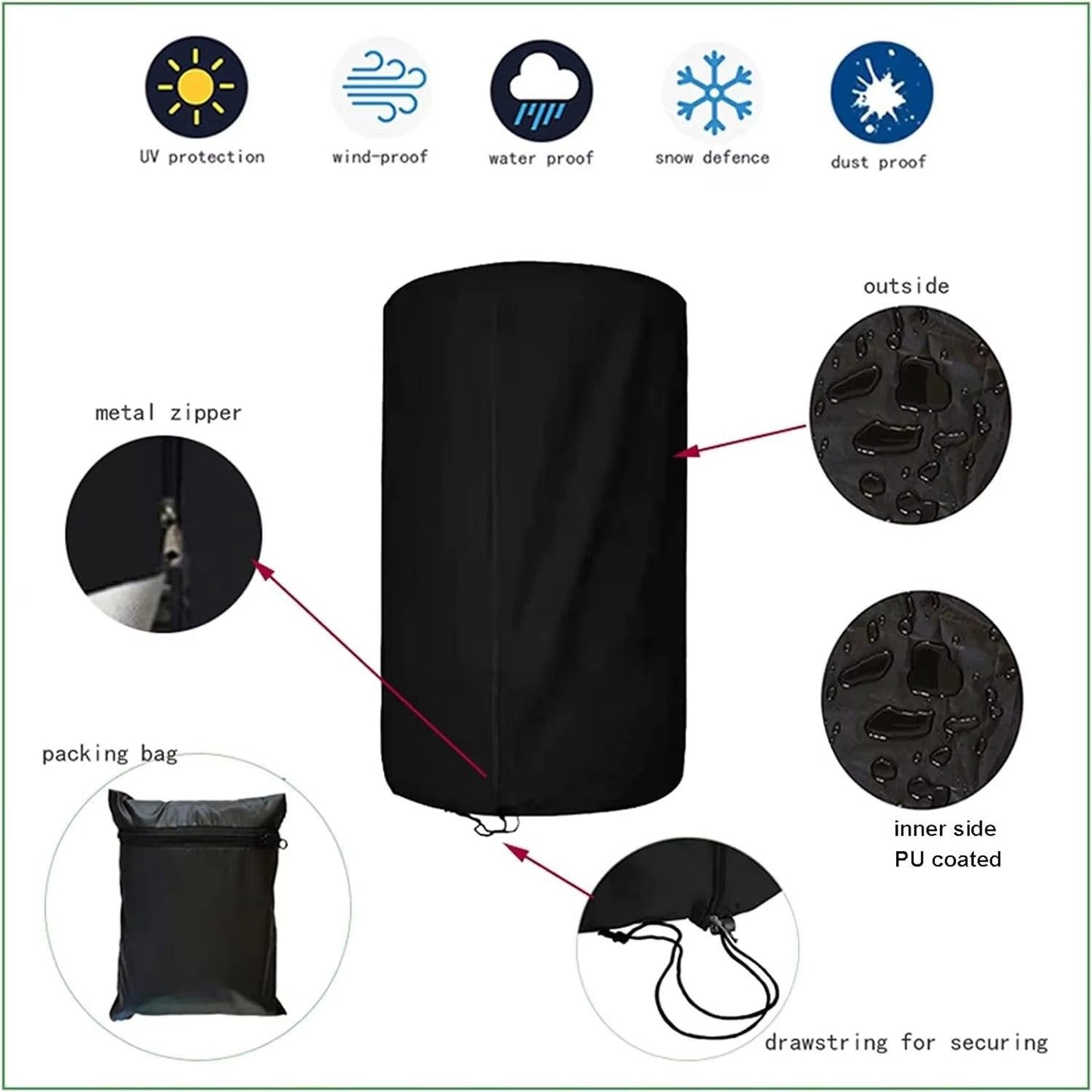 Tire Covers for Storage Large Tire Storage Bags Waterproof for Outdoor Indoor Update (Holding 4 Tires Up, Diameter 32")