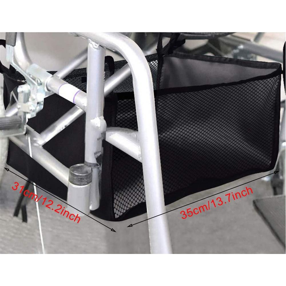 2 pack Wheelchair Bag, Rollator Seat Bag, Wheelchair Storage Bag, Side Storage Organizer, Lightweight and Heavy Duty Travel Tote, Under Seat Large Capacity Reusable Backpack Bag