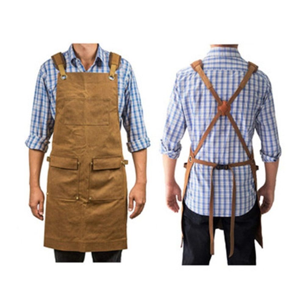 Woodworking Apron for Men Shop Apron Thick Canvas Work Apron with Tool Pockets,Carpentry Electrician Garden Work Clothes