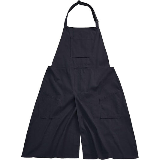 Pottery Apron Split Leg Long Artist Painting Aprons with 3 Pockets for Ceramics Clay Women Men（black）