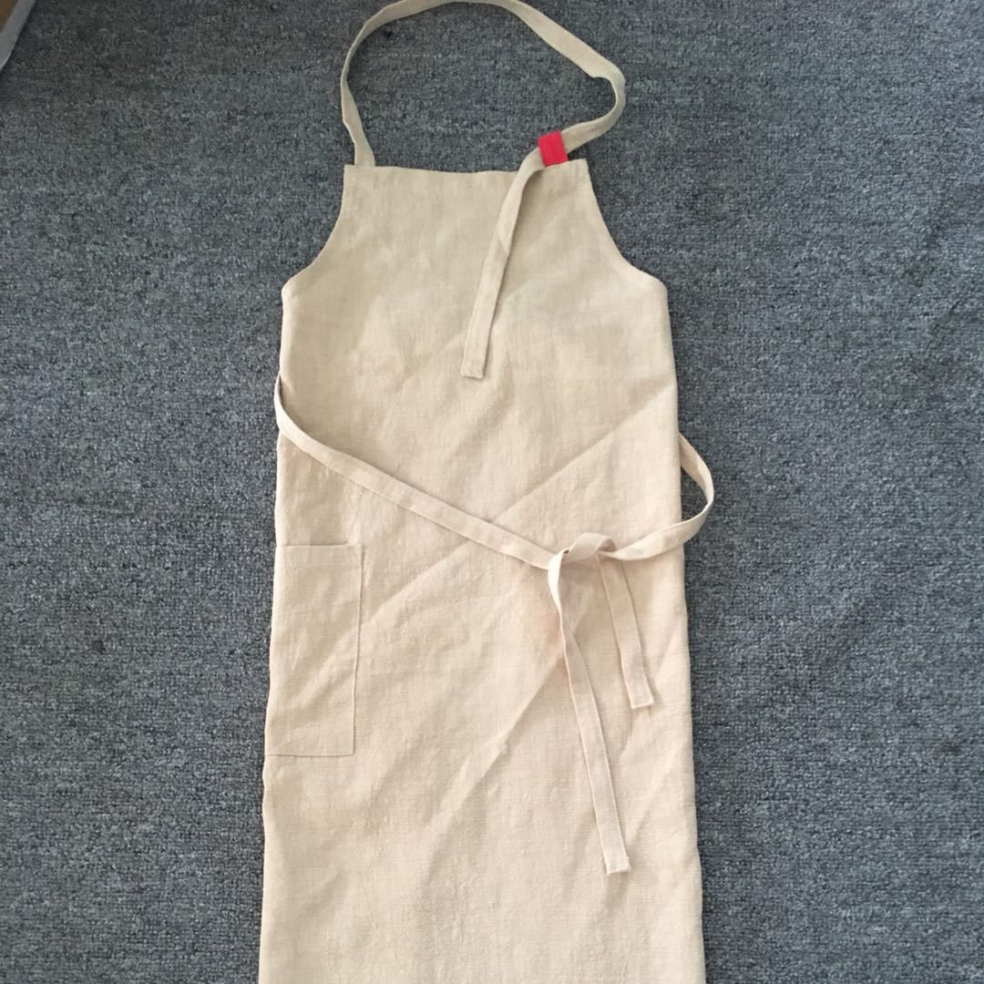 Kitchen Apron for Women & Men  Linen Cooking Aprons with pocket Cotton Long Apron X Back Kitchen Garden Florist Work Clothes Bib Dress