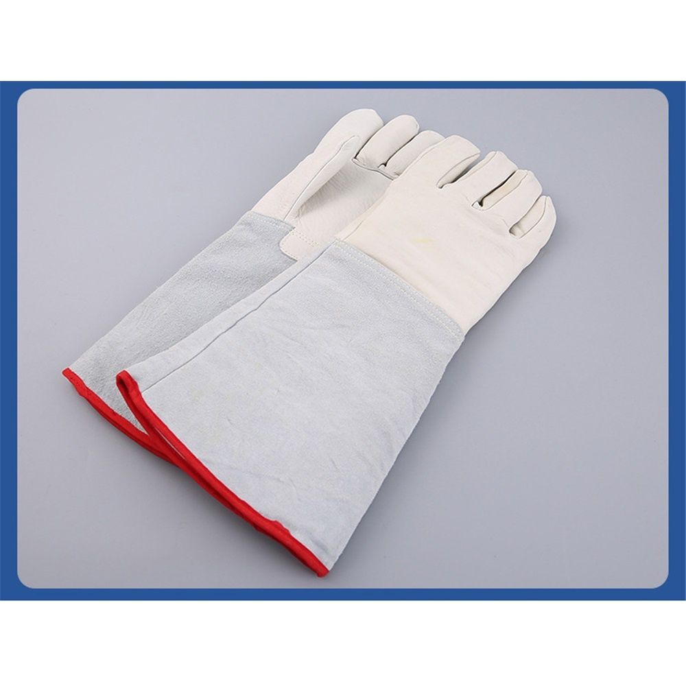 Cryogenic Gloves 40cm Long Mid-arm LN2 Protective Gloves for Liquid Nitrogen/Dry Ice/Cold Storage