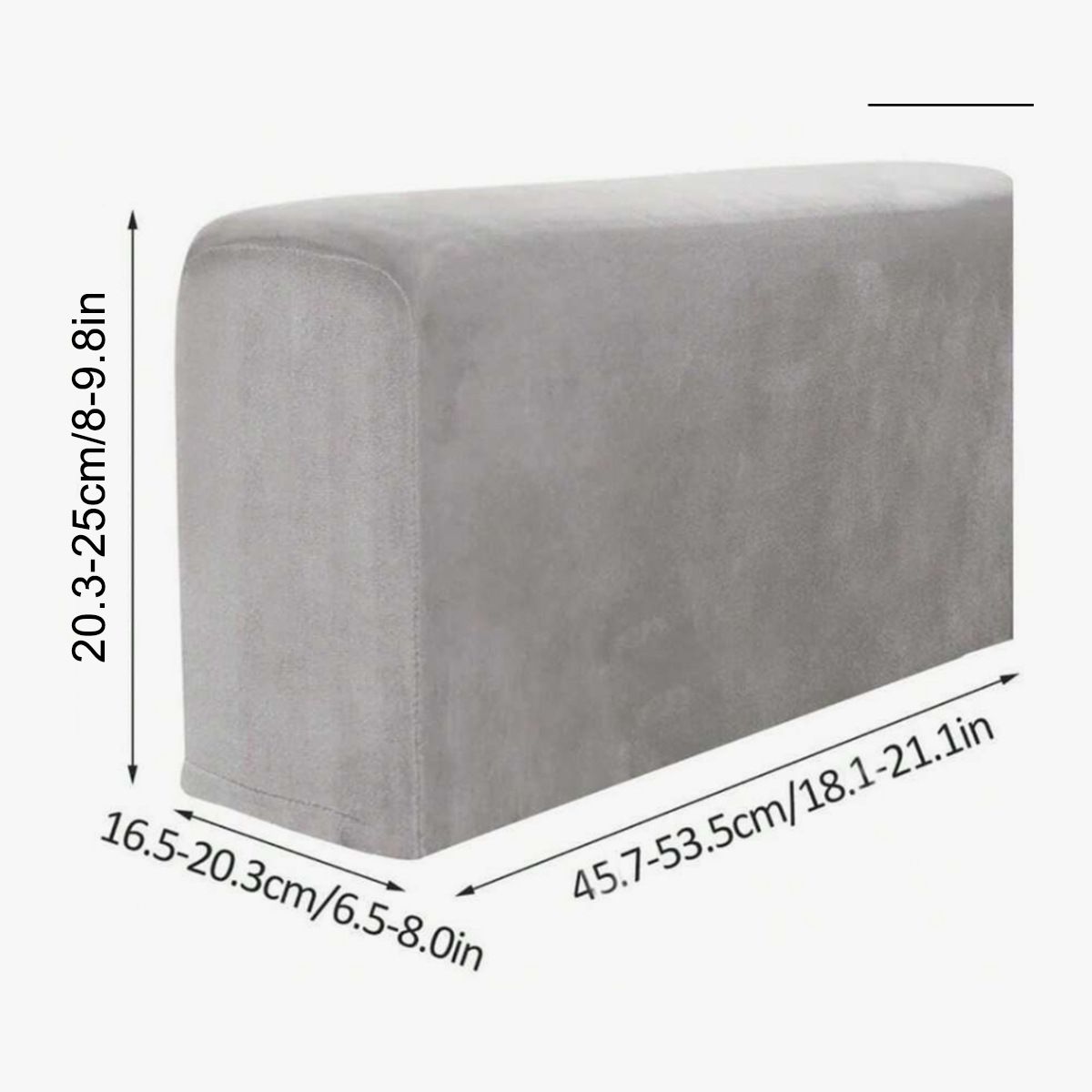 2Pcs Light Grey Armrest Covers, Washable Stretch Couch Arm Covers Couch Sofa Armchair Slipcovers for Chairs Sofa Furniture Protector Recliner Sofa