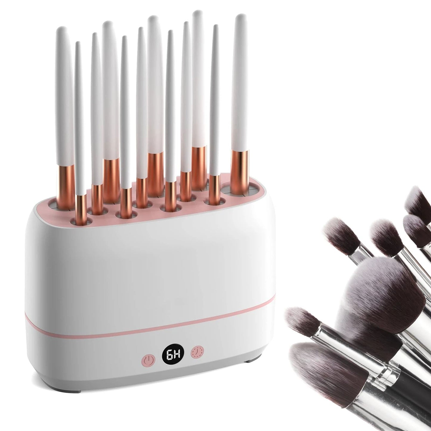 Drying 12pcs Makeup Brushes,2pcs Sponges Or Powder Puff AT The Same Time,Baked Slowly At Constant Temperature Without Hurting The Bristles,USB Charge(Type-C)