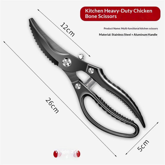 Poultry Scissors- Professional Heavy Duty Kitchen Shears for Spatchcocking Chicken and Meat Cutting- Multi-Purpose Kitchen Scissors for Food - Stainless Steel
