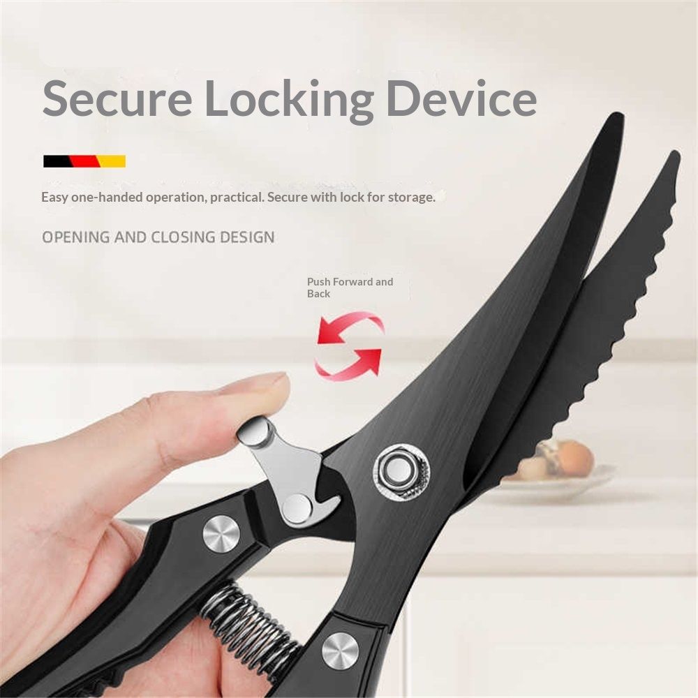 Poultry Scissors- Professional Heavy Duty Kitchen Shears for Spatchcocking Chicken and Meat Cutting- Multi-Purpose Kitchen Scissors for Food - Stainless Steel