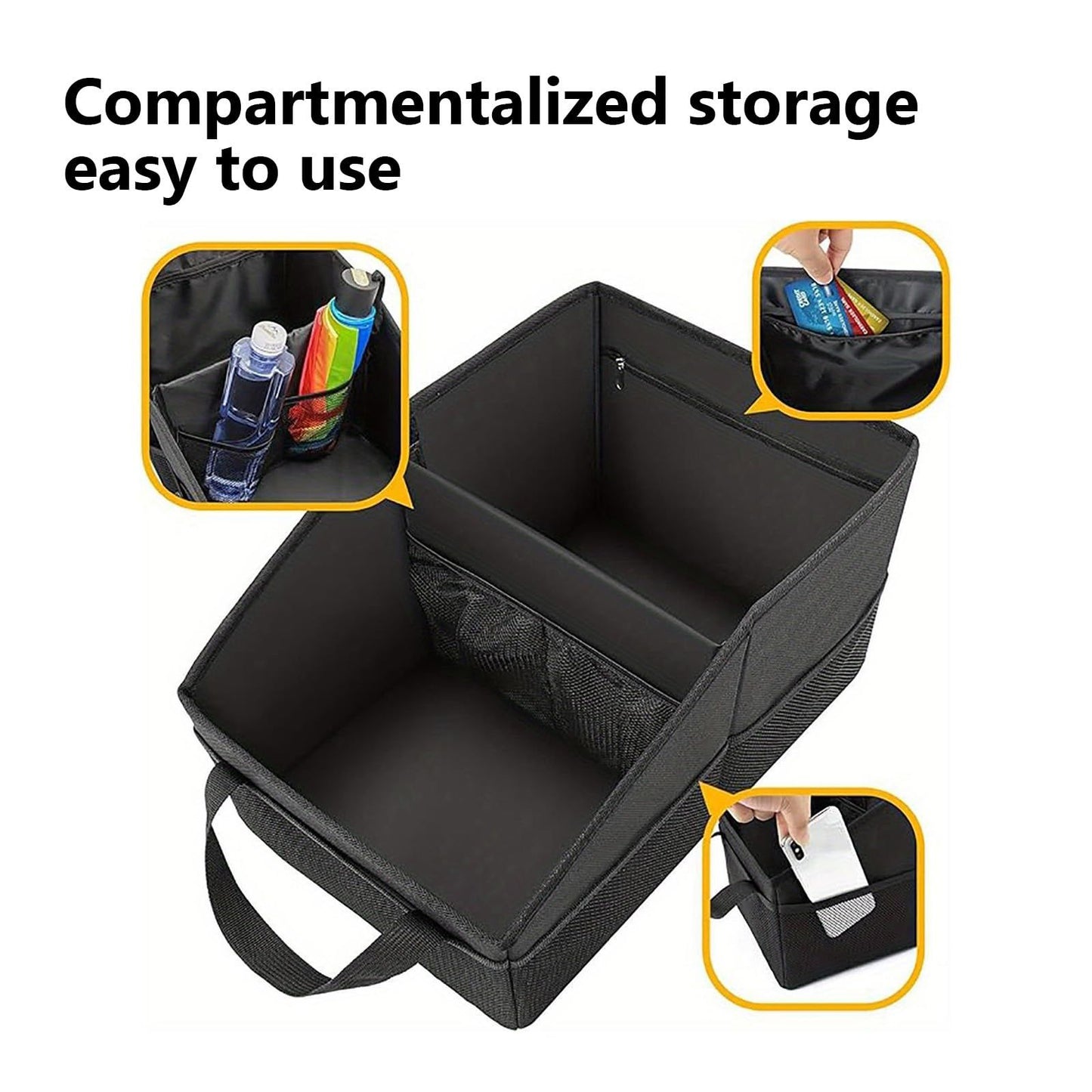 Car Seat Organizer - Passenger Seat Organizer, Collapsible Small Car Seat Storage Organizer for Console Front/Back, Automotive Backseat Organizer