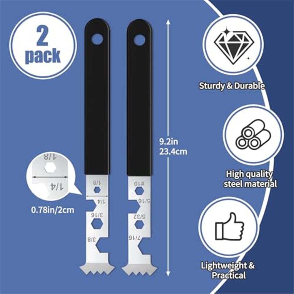 2-in-1 Paver Removal Tool with Hex Wrench, 2 Pcs Set Paver Puller Tool with Double Joint Scraper, Micro-Tooth Groove & Non-Slip Handle