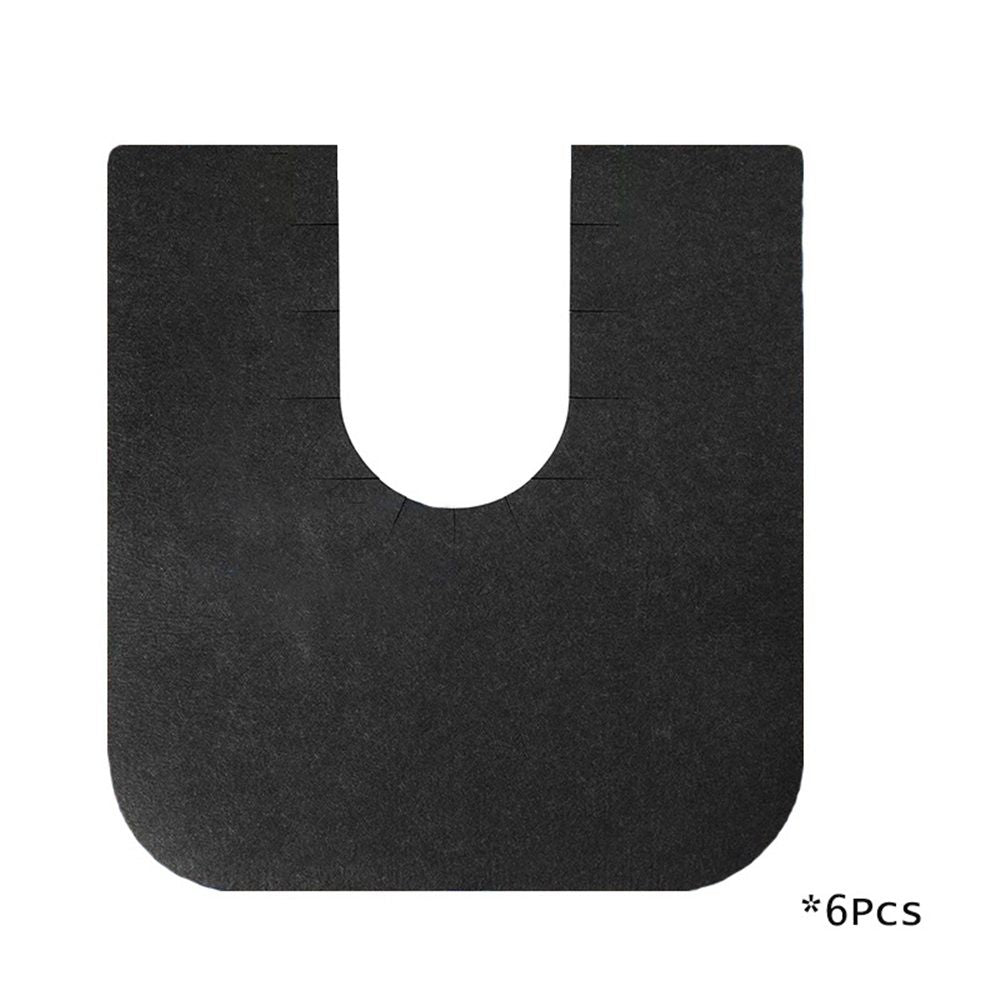 Upgrade Round Commode Potty Training Mats for Boys, Toilet Training Mats, Potty Training Toilet Rugs, Toilet Rugs u Shaped Washable,Toilet mats for Bathroom(6 Pack, Black)