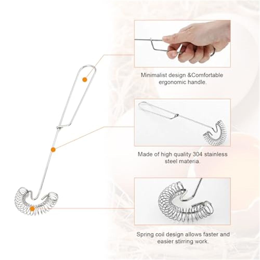 2 pack Small Whisk Mixer (Mini Whipper) ,Handheld Design for Eggs, Cream, Sauces, Gravy - Spiral Whipper Beater Cooking Tools