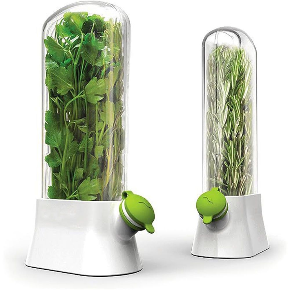 For Refriger Sp-Saving Cilantro Container for Fridge - Herb Saver for Cilantro, Mint & Asparagus (white)