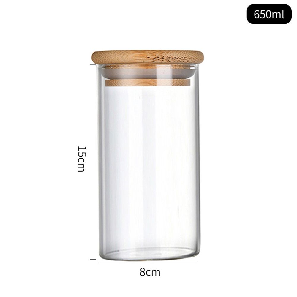 2 PCS Small Glass Storage Jars with Airtight Lids,650ml Cute Clear Storage container with Lid,Glass Pantry Canister for Beans, Rice,Sugar,Cookie Coffee