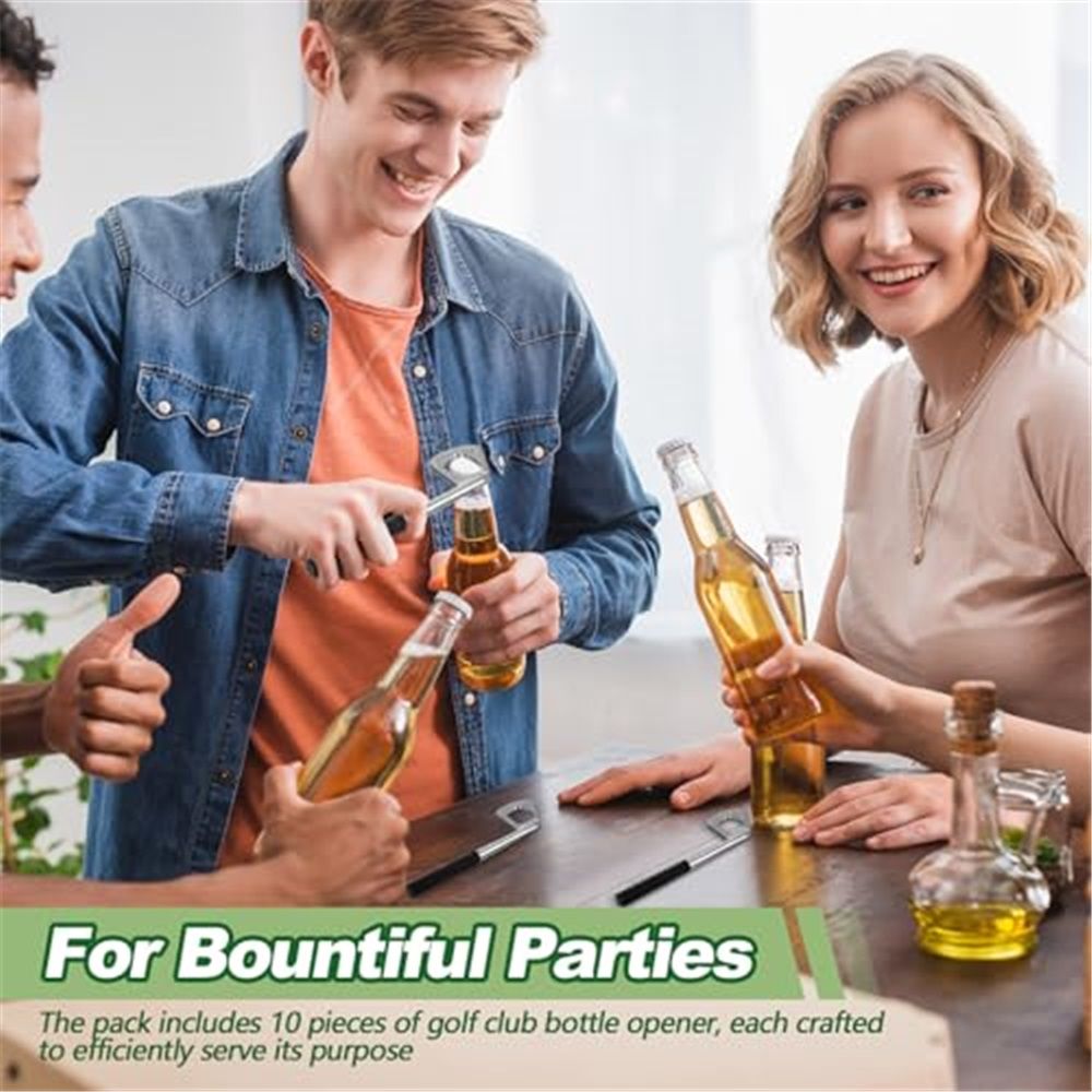 5 Pcs Golf Club Bottle Opener Bulk Novelty Groomsmen Gift Bachelor Party Favors for Golf Lover Beer Enthusiast, Made from Zinc Alloy (Silver)