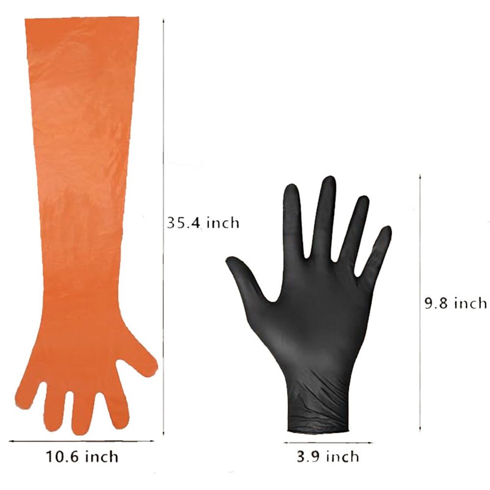 Field Dressing Gloves Set for Cleaning Disposable, 12 Set  Field Games Processing Gloves Tool Kit, Full-Shoulder-Length & Wrist-Length Gloves Combo Pack, 12 Pairs