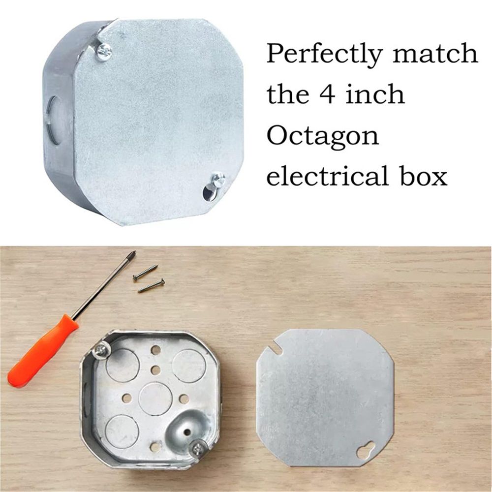 8 Packs Octagon Electrical Box Cover,Metal Junction Box Covers, Blank Flat Outlet Box Cover for 4 inch Octagonal Box