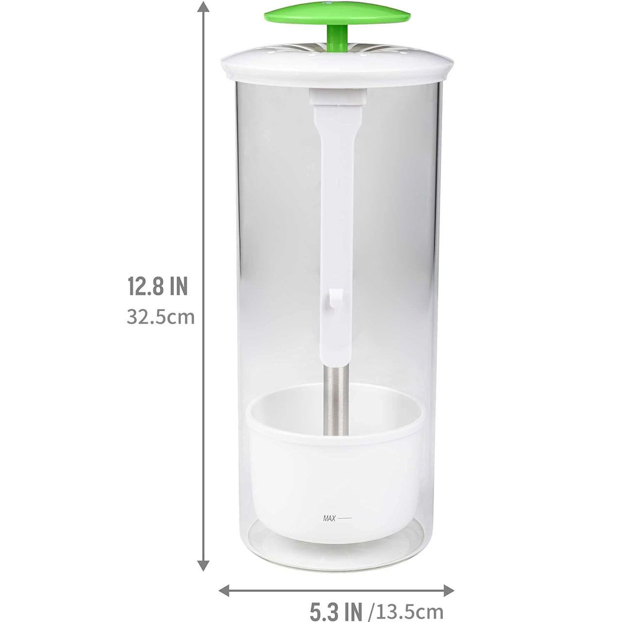 Herb Keeper and Herb Saver – Glass Storage Container for Cilantro, Mint, Parsley, Asparagus, Keeps Greens Fresh for 2-3 Weeks（green）