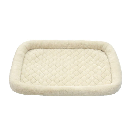 Pet Bed with Cushioning for Comfort in Crate Pet Products Machine Washable  Pet Bed,  winter warm cat bed（Rice white small size 35 * 40CM）