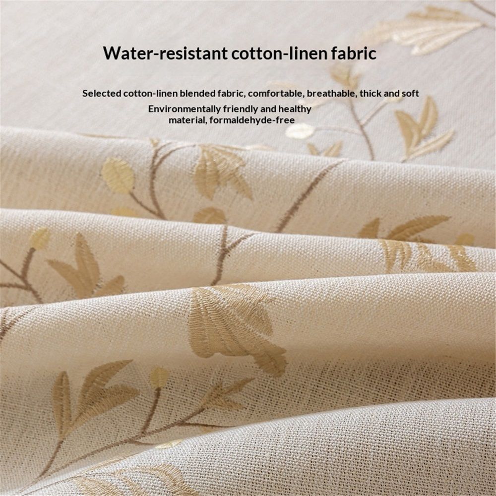 Cotton Linen Waterproof Tablecloth for Dining Table Farmhouse Kitchen Rectangle Table Cloth Coffee Wrinkle Free Tables Cover, Beige, Coffee Flower, 100*140cm