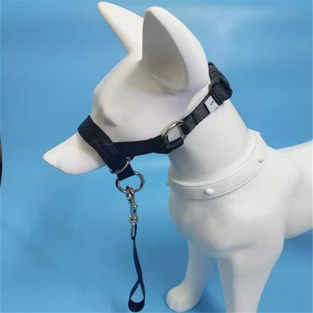 No-Pull Dog Headcollar for Large Dogs (Agressive/Reactive Dogs; Instant Stop Pulling; Gentle Training Collar for Dogs; Comfortable, Safe, and Effective Walking/Training Solution (Black, S)