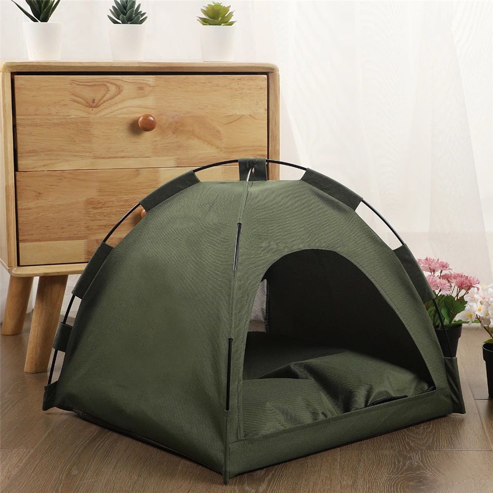 Cat Bed for Indoor Cats, Cat Houses, pet beds for cat and Small Dogs,Cat Tent, Kitten Bed, Cat Hut, Cat Cave with Removable Washable (Green,Tent only)