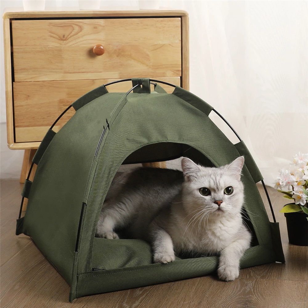 Cat Bed for Indoor Cats, Cat Houses, pet beds for cat and Small Dogs,Cat Tent, Kitten Bed, Cat Hut, Cat Cave with Removable Washable (Green,Tent only)