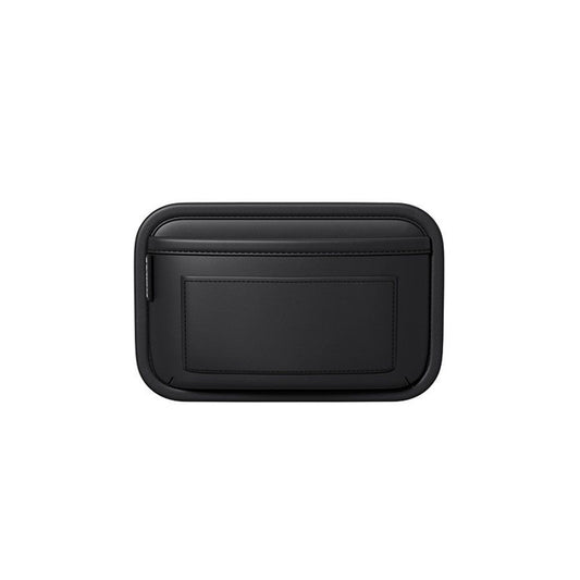 Car Storage Bag, Leather Small Debris Organizer ,Hanging Cell Phone Mobile Paste Type Bag for Stowing Tidy, Universal Accessories（BlackA-1pcs）