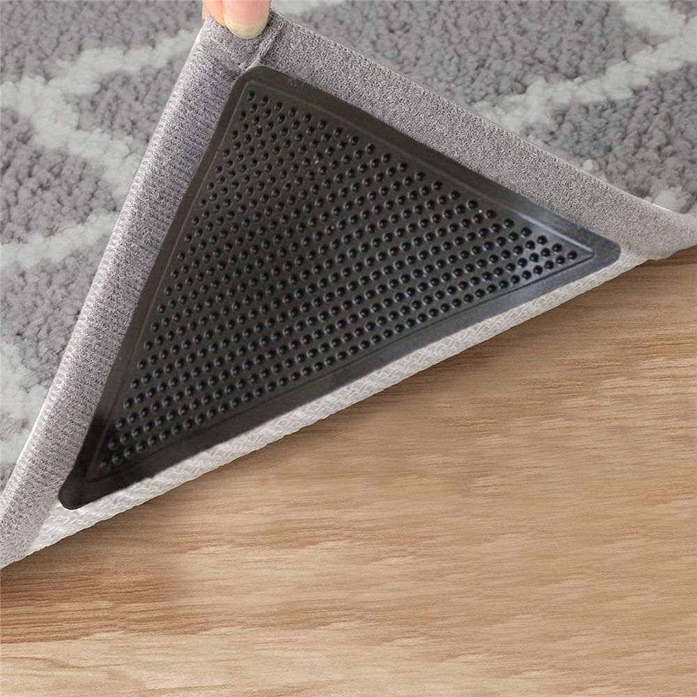 Heavy Duty Non-Slip Reusable Rug Corner Pads - Double-Sided Adhesive Pad for Corners and Sides on Hardwood Floors, Area Rugs - Keep Your Rug in Place (Pack of 8)