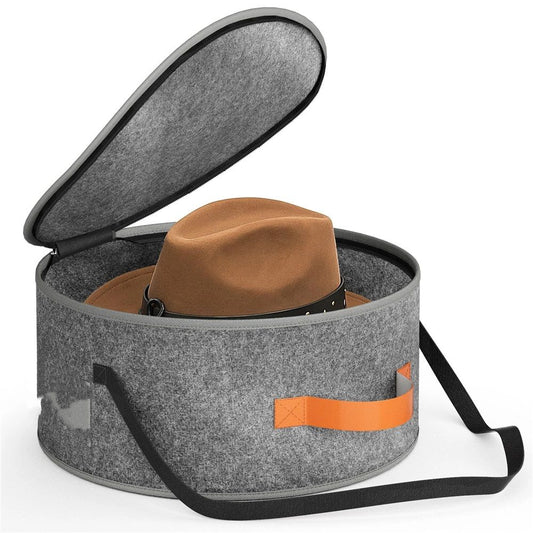 Chunful Hat Box Storage for Women Large Storage Bag for Wide Brim Sun, Cowboy and Foldable Space Saving Travel Hat Organizer Bag with Lid(Gray,oniy bag)