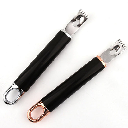 2 pack Channel Knife, 2 in 1 Lemon Peeler Cocktail Garnish Ultra Sharp Lemon Rind Twist Peeler Stainless Steel Bar Tool Professional Grade Bar Accessory