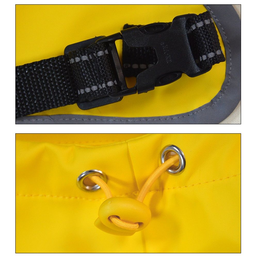 Large Dog Raincoat | Belly Guard, Harness Hole, Fits Morning Hikes, Waterproof, Reflective Straps（XL,yellow）