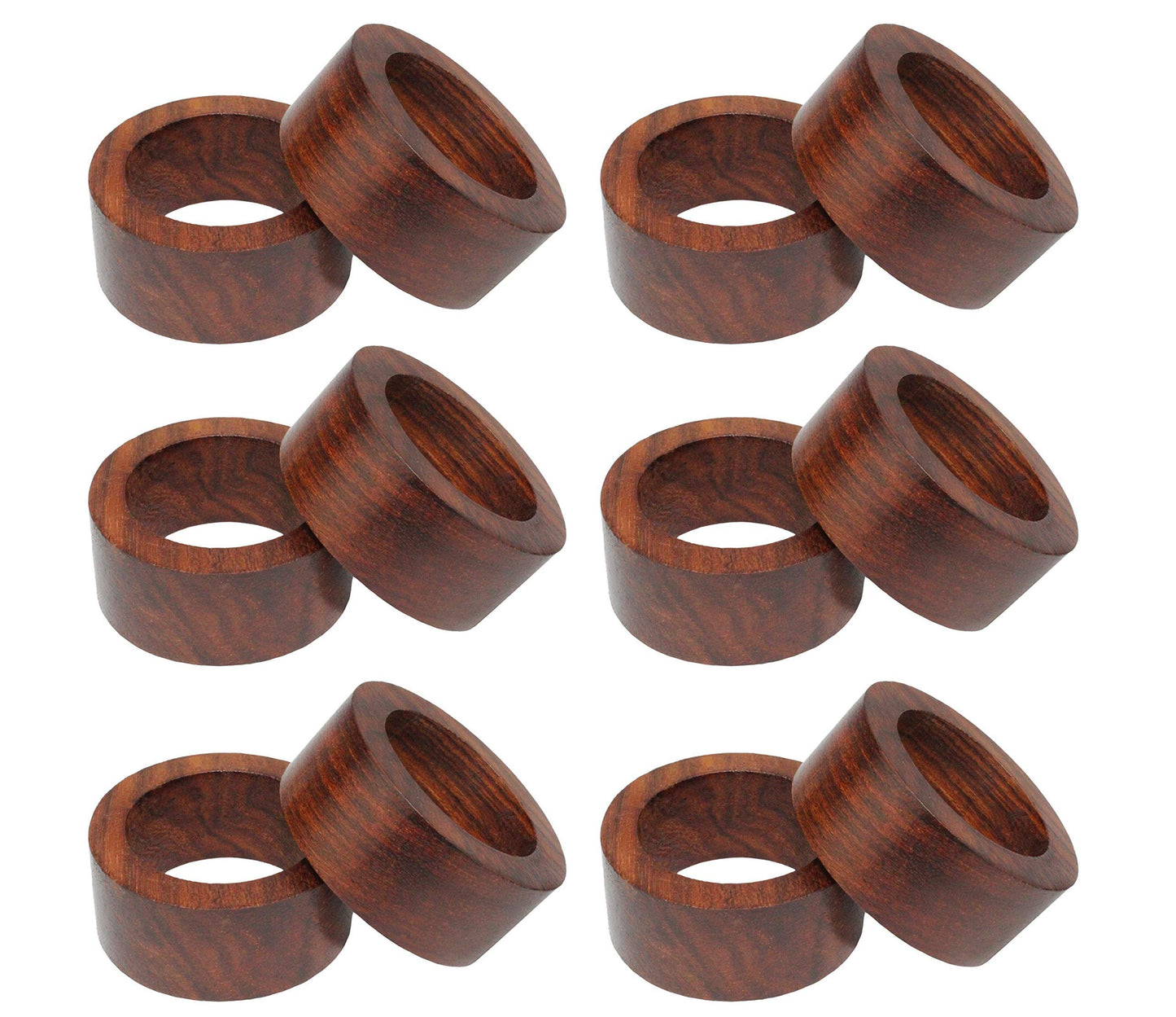 Handcrafted Wood Napkin Rings Set, Set of 12, Wood Napkin Holders,  Hand Made by Skilled artisans - Perfect for Parties, Any Events, Regular Home Use, Family Dinners, Holidays