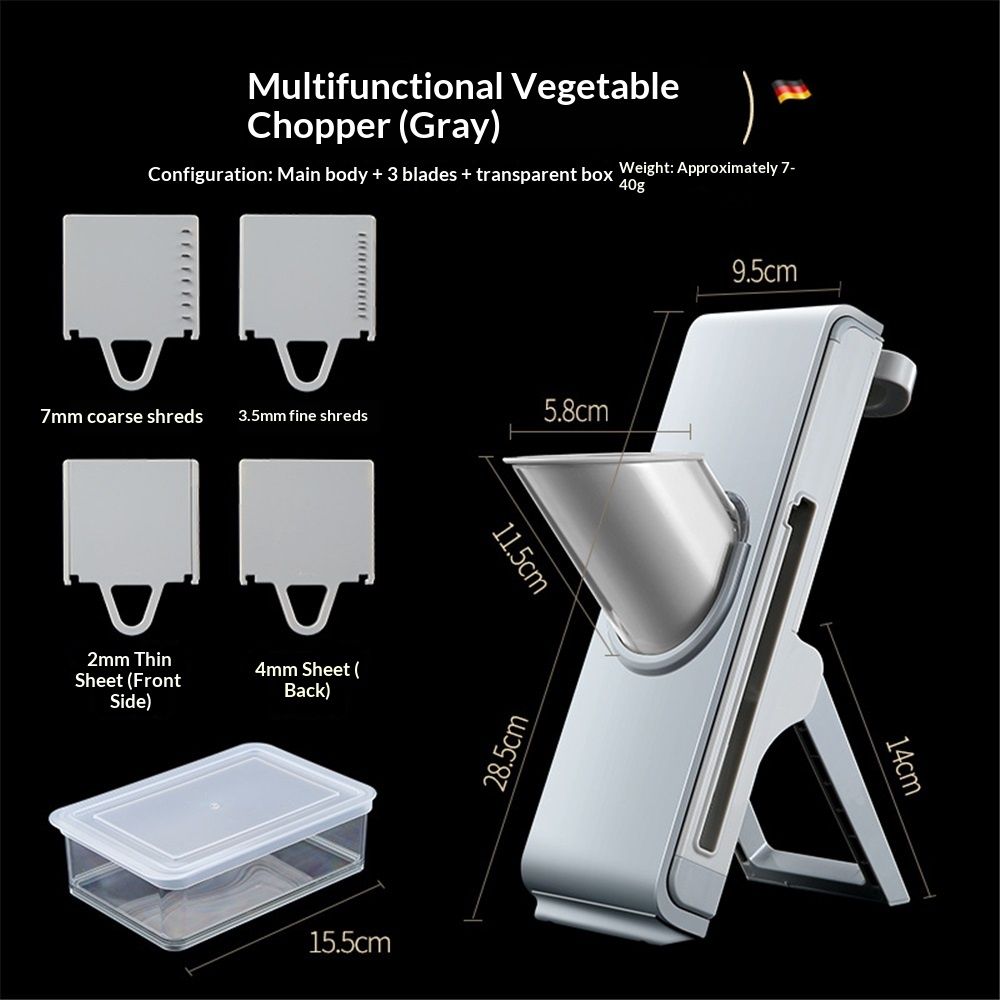 Safer Food Slicer, Thickness Adjustable Vegetable Chopper, Onion Slicer Tomato Cutter Dicer, Multifunctional Kitchen Food Fruit