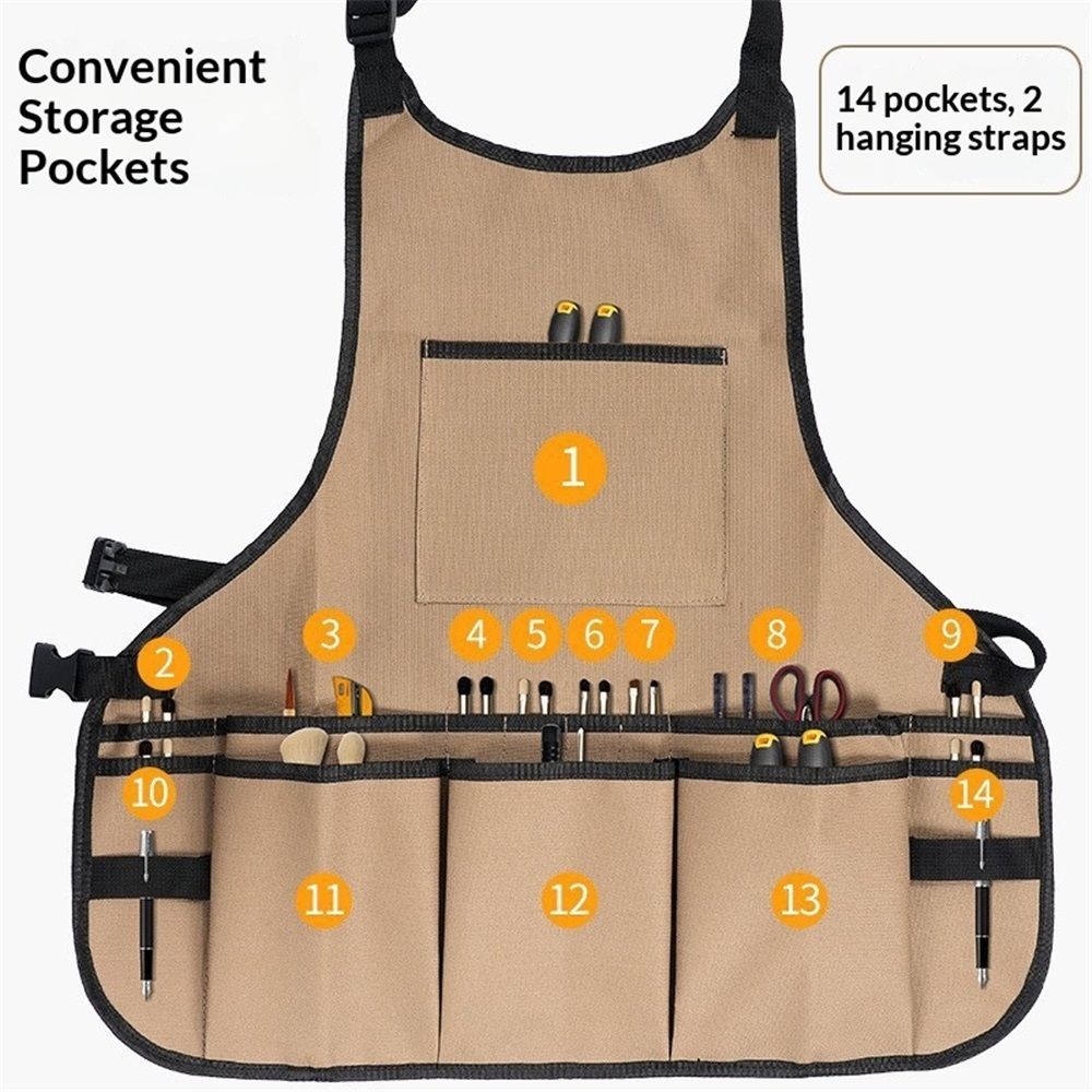 Heavy-Duty Garden Apron with 14 Pockets – Durable WaterProof Gardening Tool Apron for Women Gifts for Mum