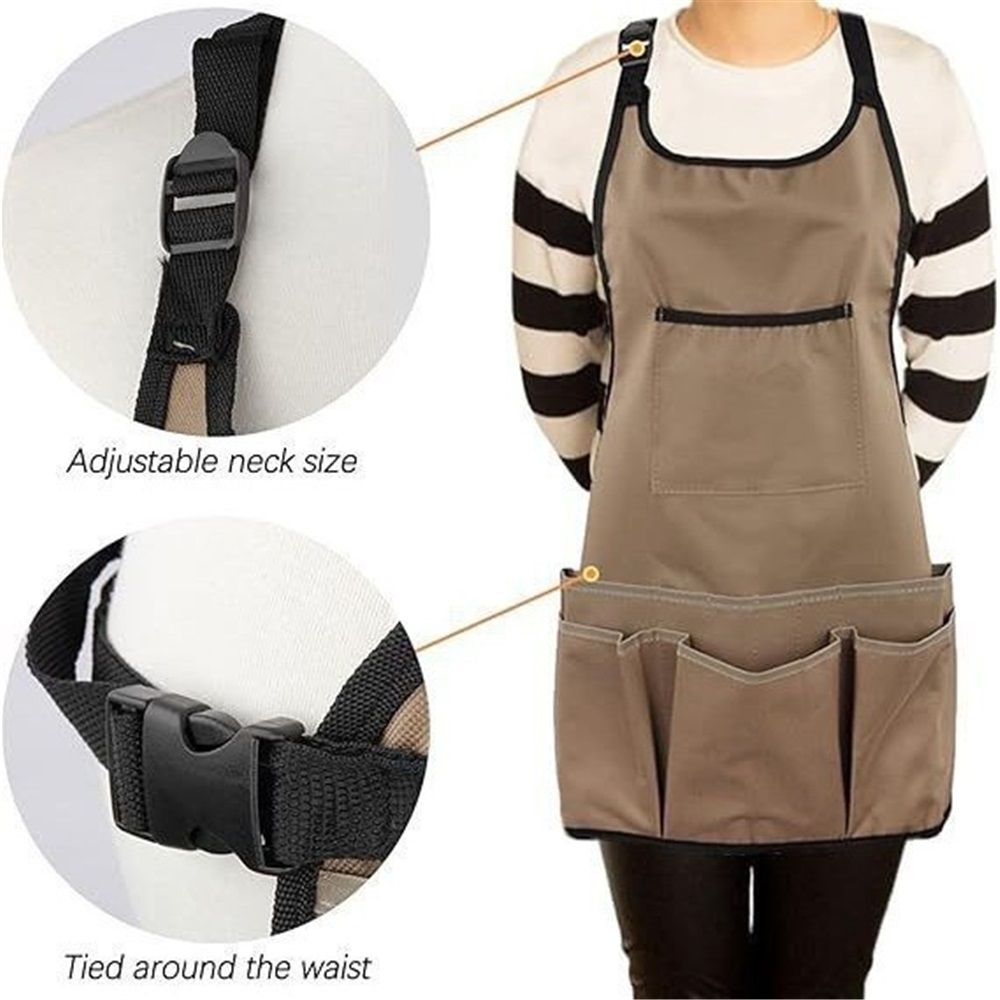 Heavy-Duty Garden Apron with 14 Pockets – Durable WaterProof Gardening Tool Apron for Women Gifts for Mum