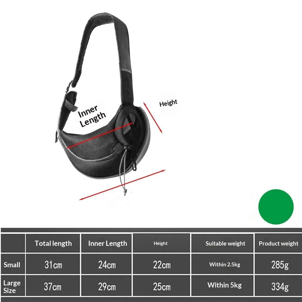 Pet Sling Carrier - Small Dog Puppy Cat Carrying Bag Purse Pouch - Hiking Travel Front Chest Body Holder Pack to Wear (Green,trumpet)