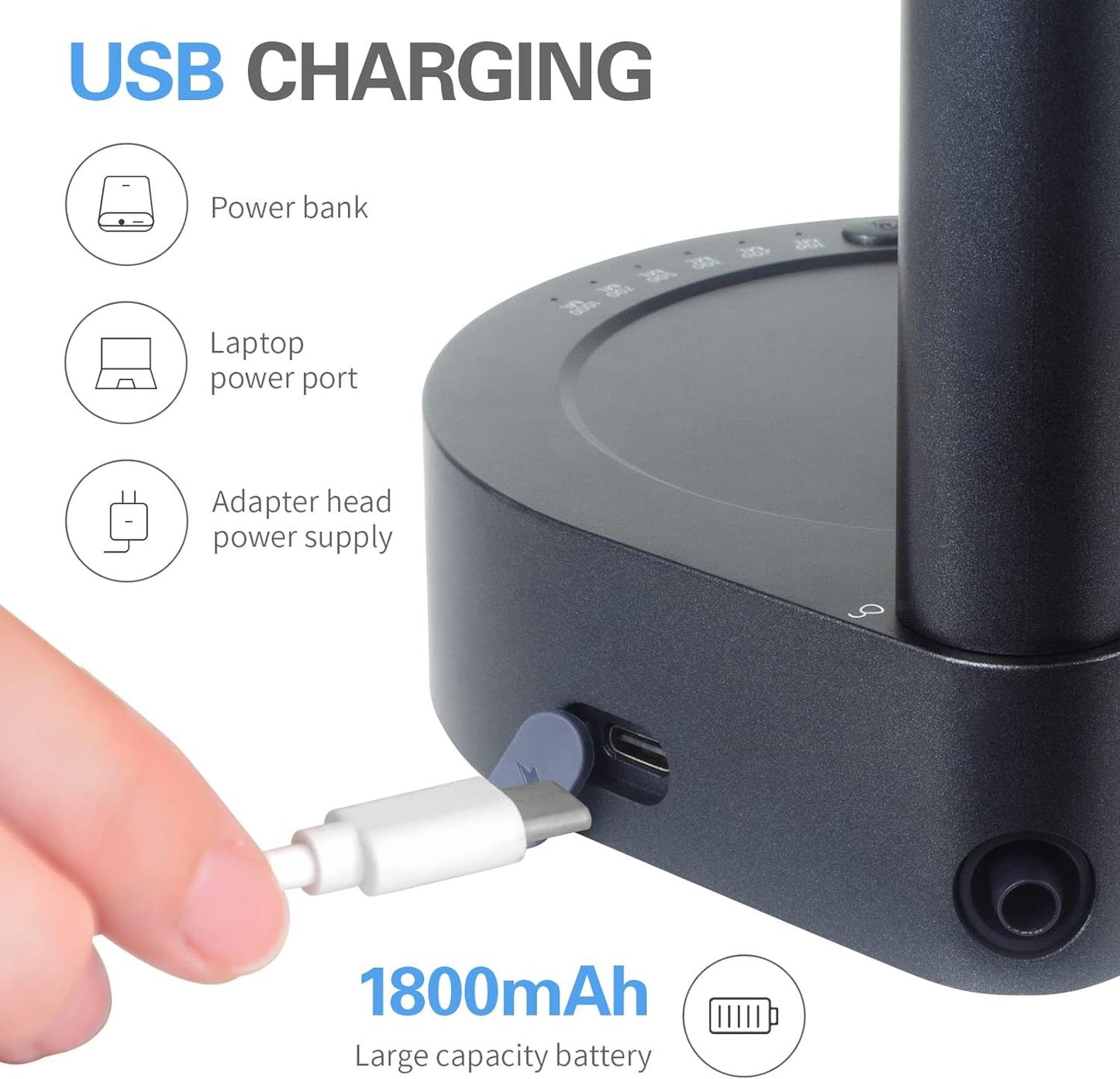 Desktop Water Bottle Dispenser, Portable Electric Water Bottle Pump Countertop for 5 Gallon & Universal Bottles, USB Charging Automatic Water Jug Dispenser for Bedside, Home, Office, Outdoor