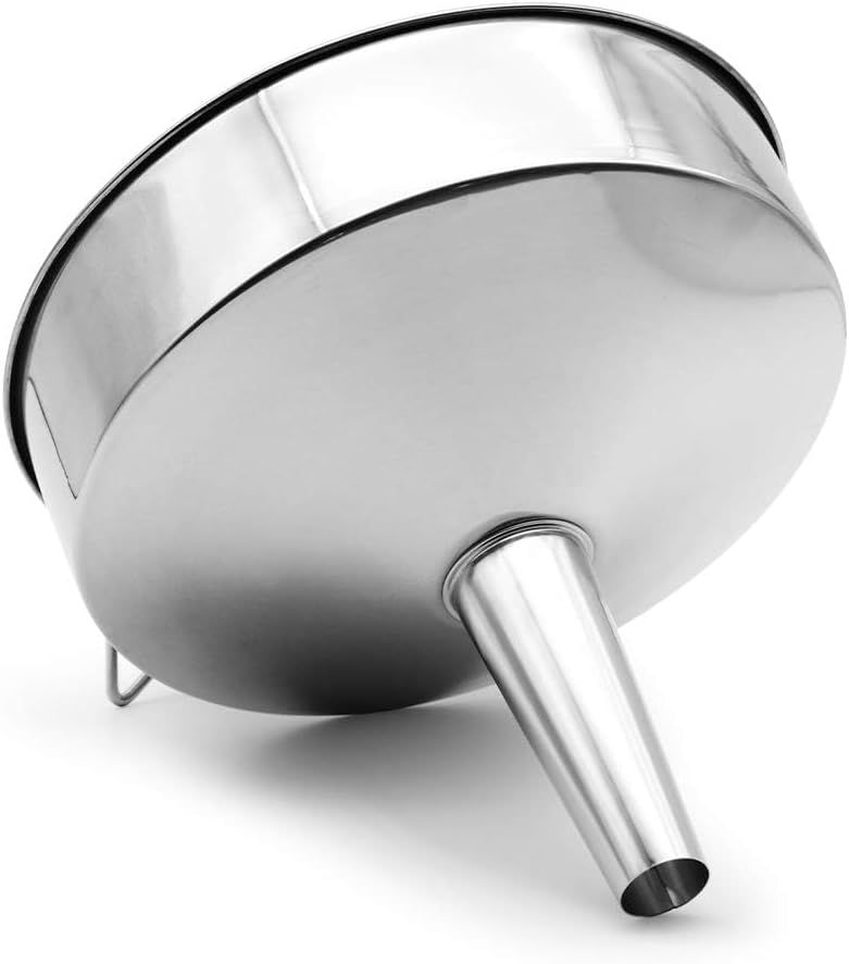 Super Large Stainless Steel Large Funnel with Detachable Strainer/Filter for Cooking Oil and Transmission Liquid and Powder, Food Grade Metal Kitchen Funnels